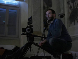 Alex Scarpa sul set di Stakhanov